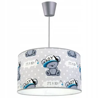 Light-Home Kinderzimmer Hängelampe - Deckenlampe aus Metall mit Stoff-Lampenschirm - E27 Fassung