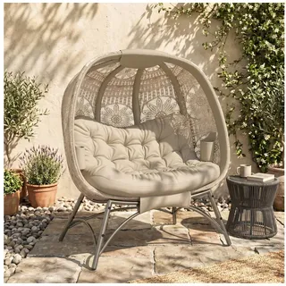 Outsunny Papasansessel Gartenstuhl 126 x 75 x 142 cm Sand 2 St.