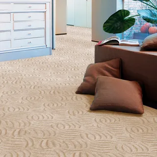 ANDIAMO Teppichboden "Amberg" Teppiche Breite 200, 300, 400 oder 500 cm, Hoch-Tief Effekt, strapazierfähig Gr. B/L: 300 cm x 450 cm, 9 mm, 1 St., beige (hellbeige) Teppichboden