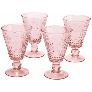 Mirabeau Glas Weingläser 4er Set Sarton rosa, Glas rosa