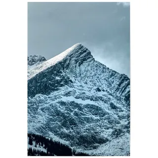 artboxONE Poster 30x20 cm Natur Massiver Berg der Deutschen Alpen - Bild berglandschaft alpspitze im Winter Bavaria