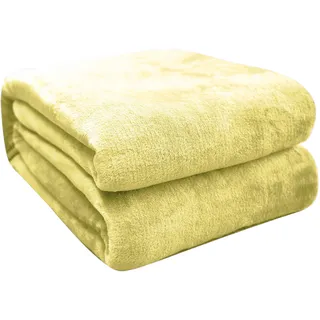 FARFALLAROSSA Kuscheldecke Baby 70 x 100 cm - Flauschig Super Weiche Fleecedecke - Oeko-TEX - Kuscheldecke Kinder Gelb
