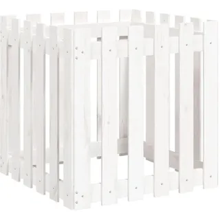 furnicato Hochbeet Pflanzkübel 60 x 60 x 60 cm Weiß