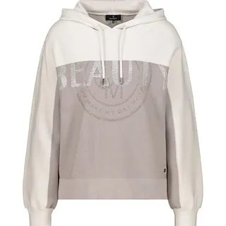 Monari Rundhalspullover Im trendigen Colorblock-Design und funkelnden Strasssteinen braun L (40)
