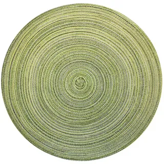 Haus und Deko Platzset Platzset rund ca. 40 cm rund waschbar Tischset Untersetzer Bast melier, (1-St) grün