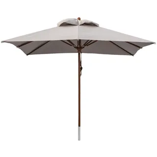 anndora® Sonnenschirm Gartenschirm Marktschirm 3 x 3 m eckig wasserabweisend - mit Winddach Silber Grau