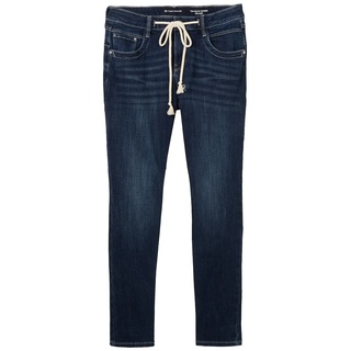TOM TAILOR Damen Tapered Jeans mit recycelter Baumwolle, blau, Uni, Gr. 26/30