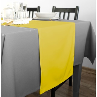 Rollmayer Hochwertiger Tischläufer Tischwäsche Uni einfarbig Pflegeleicht Kollektion Vivid, Farbe & Größe wählbar (Gelb 5, 40x140cm)