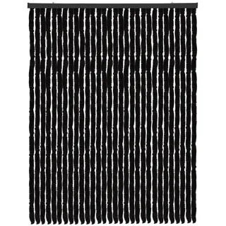 arsvita Flauschvorhang Ösen 140 x 220 cm Schwarz