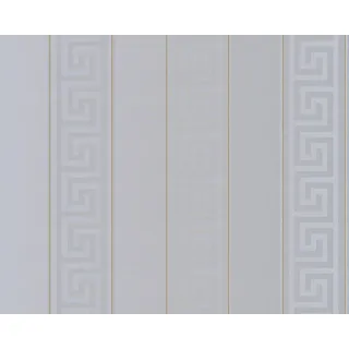 KUNSTLOFT Vliestapete Versace Art Deco 4, Leicht glänzend, lichtbeständige Design Tapete grau|silberfarben