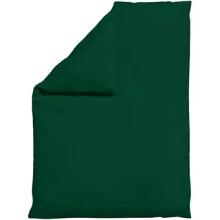 Schlafgut Bettdeckenbezug Knitted Jersey, Dunkelgrün, Textil, Uni, 155x220 cm, Textiles Vertrauen - Oeko-Tex®, AZO-frei, Bsci, Oeko-Tex® Standard 100, Oeko-Tex® Made IN Green, pflegeleicht, atmungsaktiv, bügelleicht, schadstoffgeprüft, weiche und anschmiegsame Oberfläche, bio, Schlaftextilien, Bettwäsche, Bettwäsche, Übergrößen-Bettwäsche
