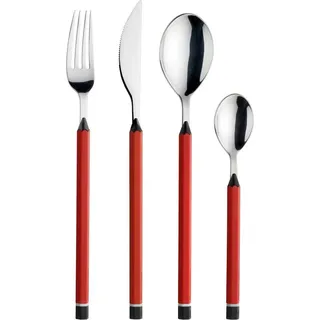 PINTINOX Besteck-Set Matite (24-tlg), 6 Personen, Edelstahl 18/0, mit Kunststoffgriff, spülmaschinengeeignet rot