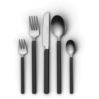 BergHOFF Home Besteck Set für 4 Personen - Besteckset 20tlg. aus Edelstahl – Schwarzes Geschirrset spülmaschinenfest – Essservice Set