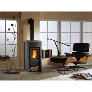 Kaminofen LaNordica Asia 6kW mit Vulcanstein - Schwarz
