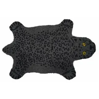 Fisura - Fußmatte außen schwarzer Panther aus Kokosnuss mit Rutschfester PVC-Rückseite. Lustige Welcome Fußmatte. Handbemalt. Größe: 70 cm x 40 cm.