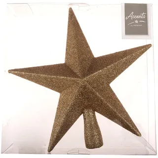 Sternförmige Christbaumspitze, glitzernd, 20 cm, goldfarben