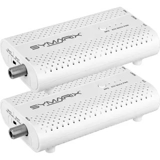 SYMARIX TMU 31 MoCA 2.5 Starter-Set – Ethernet Over Coax, LAN über Koaxialkabel, bis 2,5 Gbit/s, auch für Kabel-TV und SAT, inkl. Koaxial- & Ethernet-Kabel