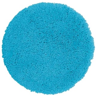 Spirella Badteppich Badematte Duschvorleger Mikrofaser Hochflor | flauschig | rutschhemmend | geeignet für Fußbodenheizung |60 cm Rund | Blau