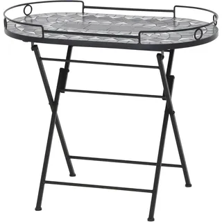 Siena Garden Como Serviertisch 41 x 67,5 x 60 cm schwarz matt/grau