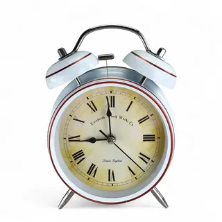 GMMH Retro Analog Wecker, Ohne Ticken, Tischuhr Nachttischuhr Doppelglockenwecker (14-6) Vintage Retro Nostalgie aus Metall, Antik Standuhr Schreibtischuhr Uhr Tischwecker mit Alarm, Weckuhr