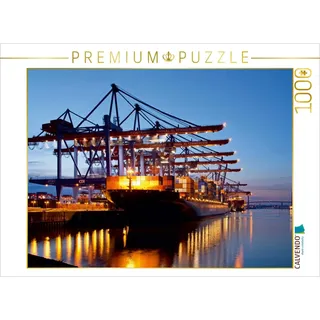 Calvendo Puzzle Container-Terminal, Hamburg 1000 Teile Lege-Größe 64x48cm Foto-Puzzle für glückliche Stunden