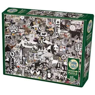 Cobblehill 80033 Puzzle Tiere, Schwarz/Weiß, 1000 Teile