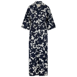 Essenza Kimono Jula Imara, Langform, Modal, Kimono-Kragen, Gürtel, mit Blumen-Silhouettenprint grau