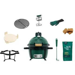 Big Green Egg Holzkohlegrill Set. Minimax Keramik Grün