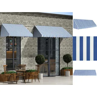 vidaXL Markise Bistro-Markise Blau und Weiß 400 x 120 cm Balkon Terrasse blau