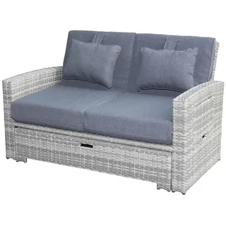 bellavista - Home & Garden Gartensofa, Grau, Naturmaterialien, 80x86x156 cm, Loungemöbel, Outdoorsofas