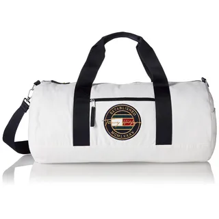 Tommy Hilfiger Herren Signature Crest Duffle Bag, Helles Weiß, Einheitsgröße