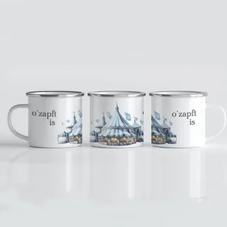 online-hut - Tasse - Emaille Kaffeebecher - Lieblingstasse - Oktoberfest - Festzelt - O ́zapft is - Nostalgie - EOKT-4