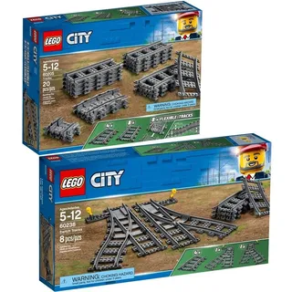 LEGO City 2er Set Schienen + Weichen 60205, 60238