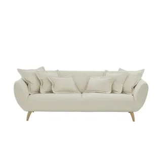 LIV'IN Sofa 3-Sitzer LIVIN PATRAS (BHT 235x80x108 cm) - - Holzfüße - mit Kissen