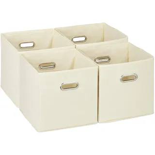 Relaxdays Aufbewahrungsbox 30 x 30 x 30 cm 4-tlg. beige
