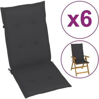 vidaXL Gartenstuhlauflage 120 x 50 x 3 cm anthrazit 6 St.