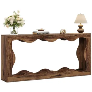 Tribesigns Konsolentisch 160cm Langer Eingangstisch, Sofa-Konsolentisch, schmaler Konsolentisch braun