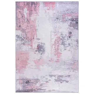 Mazovia Designteppich Modern Teppich Wohnzimmerteppich Abstrakt Vintage Rosa Violett, 200 x 300 cm, Fußbodenheizung, Allergiker geeignet, Rutschfest rosa 200 x 300 cm