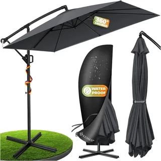Kesser Ampelschirm Holly rechteckig Ø 350 cm ohne LED Grau