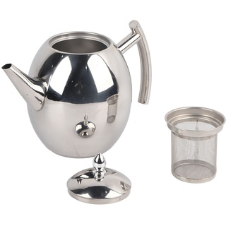 Teekanne mit Siebeinsatz, 2l Doppelwandig Teekanne mit Sieb Edelstahl Teebereiter Tee-Ei für lose Blätter Teekanne Wasserkocher mit Deckel, für alle Duftender Tee und Infusionstee (1,5 l/1500 ml)
