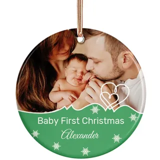 Personalisierte Weihnachtsbaumkugeln mit Foto für Familie, 2024 Weihnachtskugeln mit individuellem Design, Personalisierte Freunde, Partner, Familie