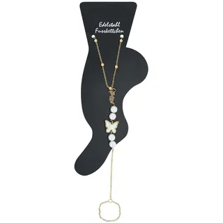 Fußkette ADELIA ́S "Fußkettchen – aus Edelstahl", gold, Fußketten, Damen, Edelstahl, Perfekt als Geschenk für besondere Menschen