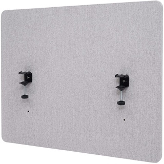 Mendler Akustik-Tischtrennwand HWC-G75, Büro-Sichtschutz Schreibtisch Pinnwand, doppelwandig Stoff/Textil ~ 60x75cm grau