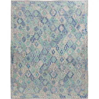 Nain Trading Orientteppich Kelim Afghan Heritage 270x338 Handgewebter Orientteppich, rechteckig, Höhe: 5 mm blau|grau