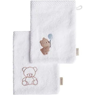 Sterntaler Waschhandschuhe 2er-Pack BÄR Bo, in weiß | Gr.: onesize