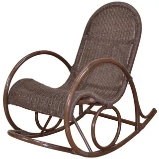 Mid.you Schaukelstuhl, Braun, Holz, Rattan, massiv, Uni, 60x100x116 cm, Schaukelfunktion, Holzmöbel, Sitzgelegenheiten Holz, Holzstühle