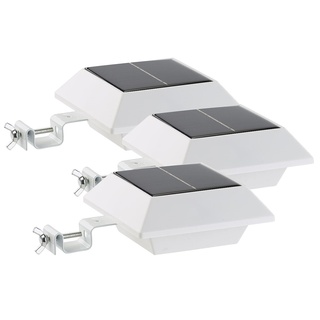 Lunartec Dachrinnen Solarleuchten: Solar-LED-Dachrinnenleuchte, 160 lm, 2 W, PIR-Sensor, weiß, 3er-Set (Solar LED Leuchte für Dachrinne, Dachrinnen Solar Beleuchtungen, Lampe mit Bewegungs Melder)