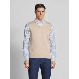 Pullunder mit Logo-Stitching, Beige, XXL