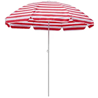 XOBRJQZ 200 cm Großer Rot Weiß Gestreifter Sonnenschirm, Tragbarer Wasserdichter Strandschirm mit Uv-Schutz für Strand Garten Hof