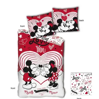 Disney Mickey Minnie Maus Mikrofaser Bunt 140 x 200 cm + 63 x 63 cm
